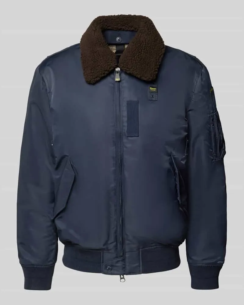 Blauer Bomberjacke mit Zweiwege-Reißverschluss Modell 'MARSHALL Marine