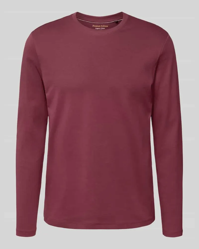 Christian Berg Longsleeve mit geripptem Rundhalsausschnitt Pflaume