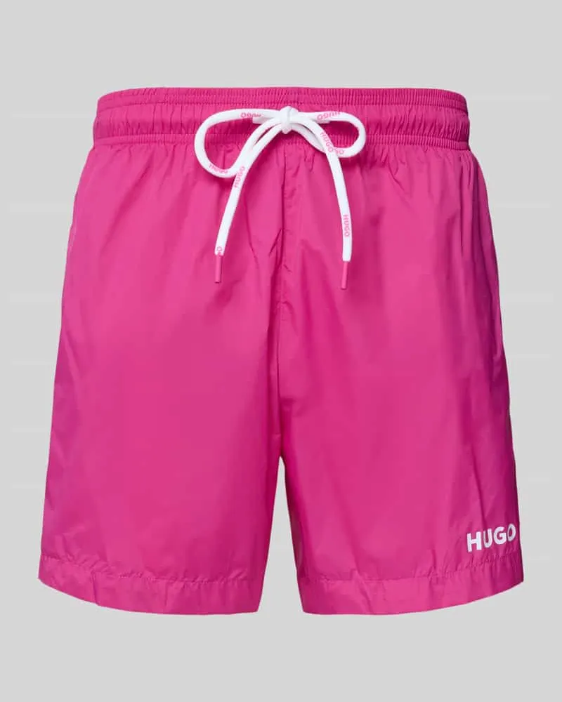 HUGO BOSS Badeshorts mit Label-Print Modell 'HAITI Pink