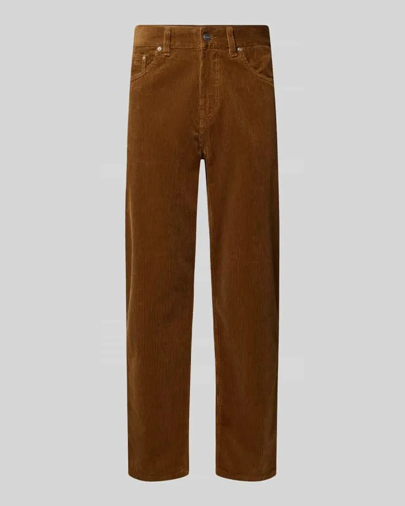 Carhartt WIP Straight Fit Hose aus reiner Baumwolle in Cord-Optik Mittelbraun