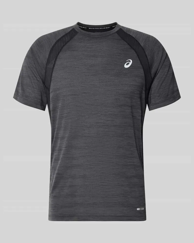 Asics Regular Fit T-Shirt mit Logo-Print Modell 'Road Black