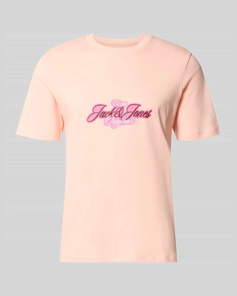 Jack & Jones T-Shirt mit Label-Print Modell 'CASSIS Apricot