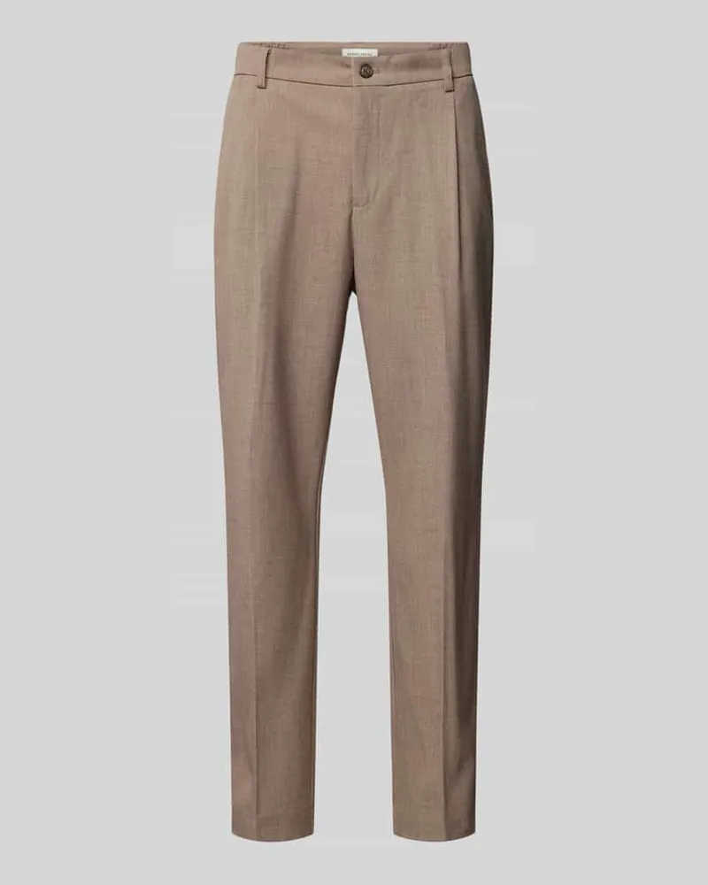 Casual Friday Regular Fit Stoffhose mit Bundfalten Modell 'Pierce Camel