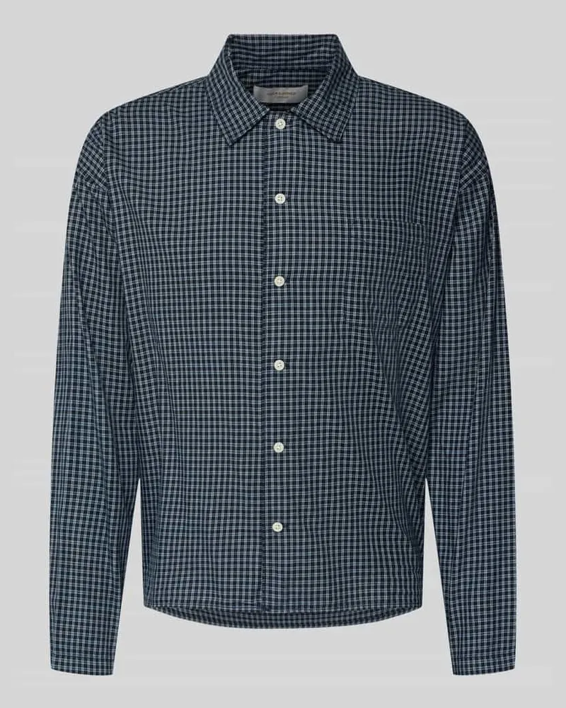 Jack & Jones Regular Fit Freizeithemd aus Baumwolle Modell 'AUSTIN Marine