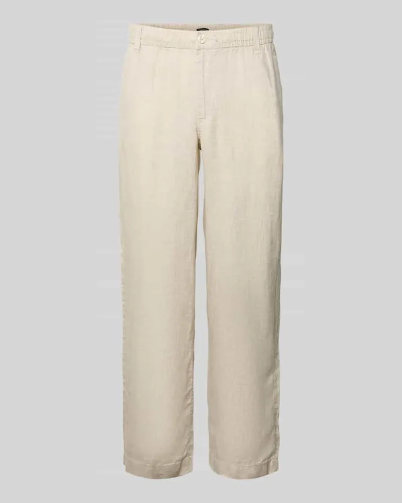 Jack & Jones Leinenhose mit elastischem Bund Modell 'KARL LAWRENCE Beige
