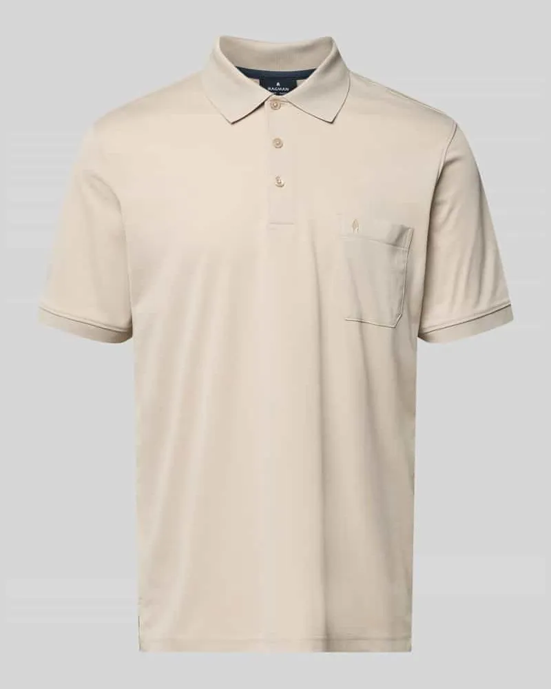 Ragman Relaxed Fit Poloshirt aus Baumwoll-Mix Beige