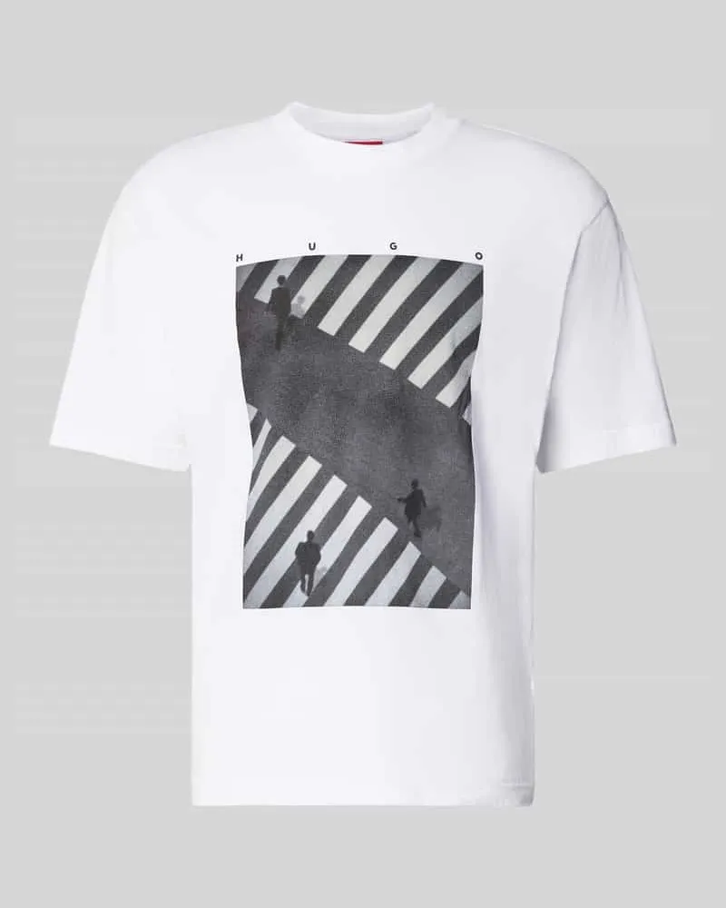 HUGO BOSS Slim Fit T-Shirt aus reiner Baumwolle Modell 'DODGER Weiss