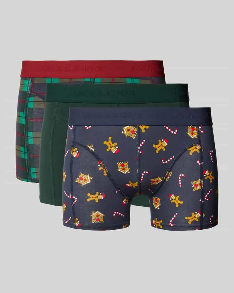 Jack & Jones Trunks mit elastischem Logo-Bund Modell 'XMAS' im 3er-Pack 