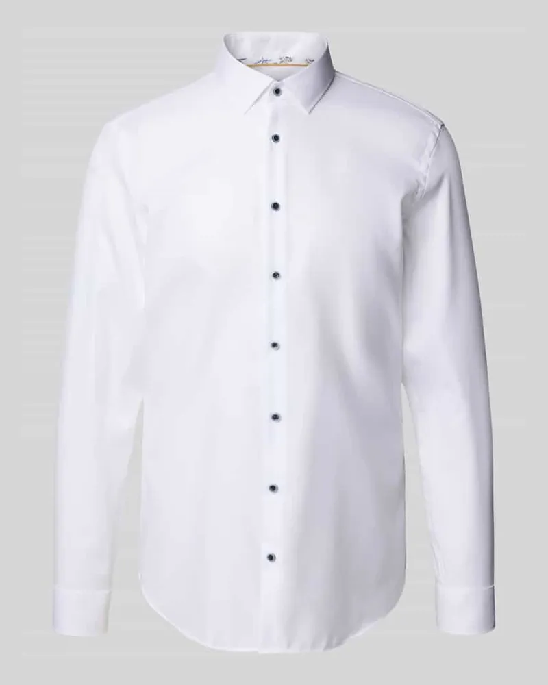 JAKE*S Super Slim Fit Business-Hemd mit Kentkragen 