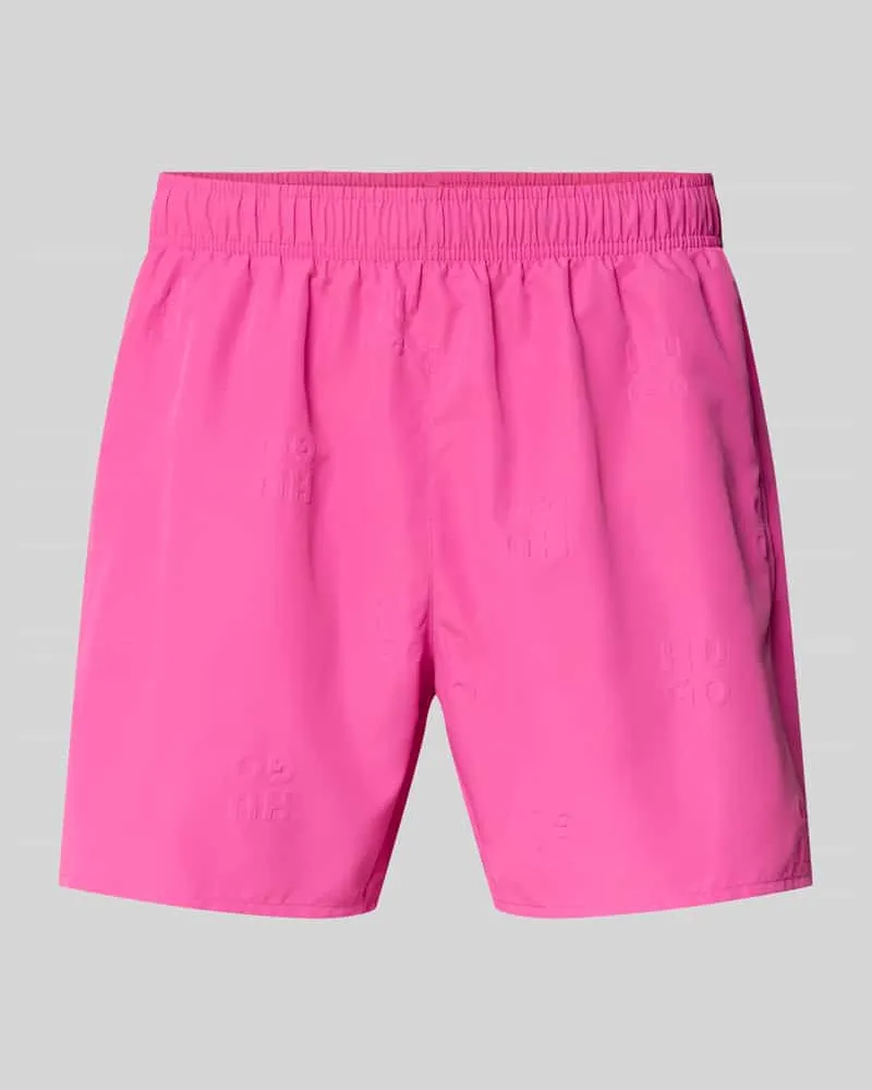 HUGO BOSS Regular Fit Badeshorts mit Label-Prägung Modell 'TONAL Pink