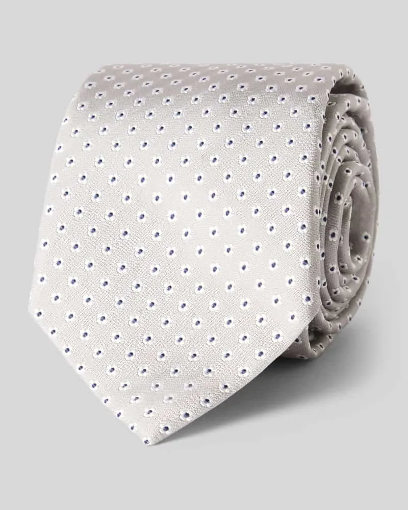 Gierre Milano Seidenkrawatte aus reiner Seide mit Logo-Patch (7,5cm Silber