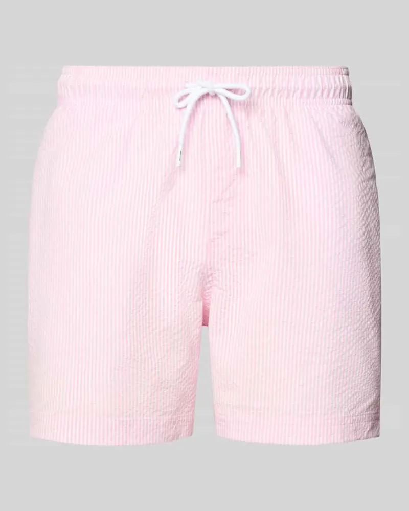 Jack & Jones Badehose aus Seersucker mit elastischem Bund Modell 'MAUI OCEAN Flieder
