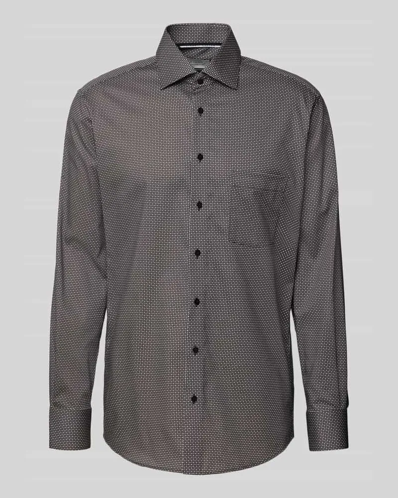 Eterna Modern Fit Business-Hemd aus Baumwolle mit Kentkragen Black