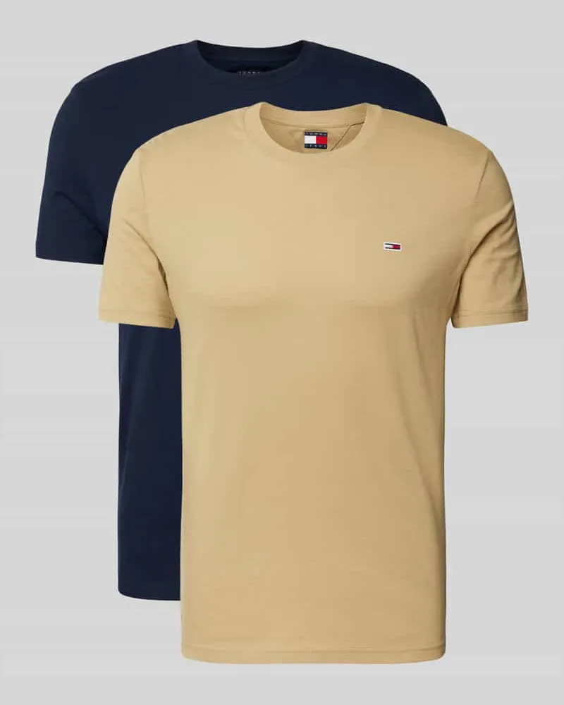 Tommy Hilfiger Slim Fit T-Shirt mit Logo-Badge im 2er-Pack 