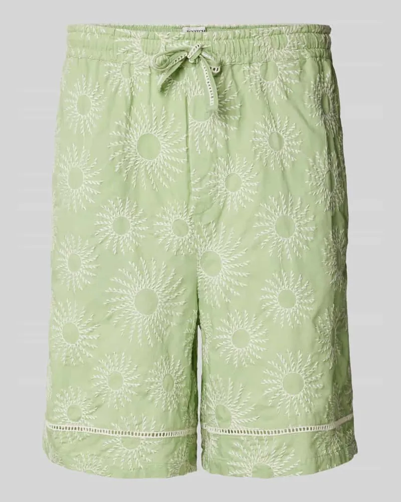 Scotch&Soda Regular Fit Bermudas aus Baumwoll-Leinen-Mix Hellgruen