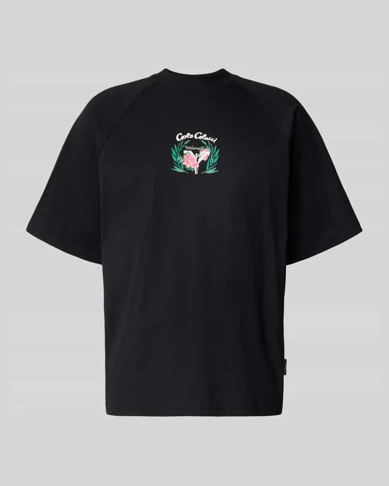 Carlo Colucci Oversized T-Shirt mit Label-Print Black