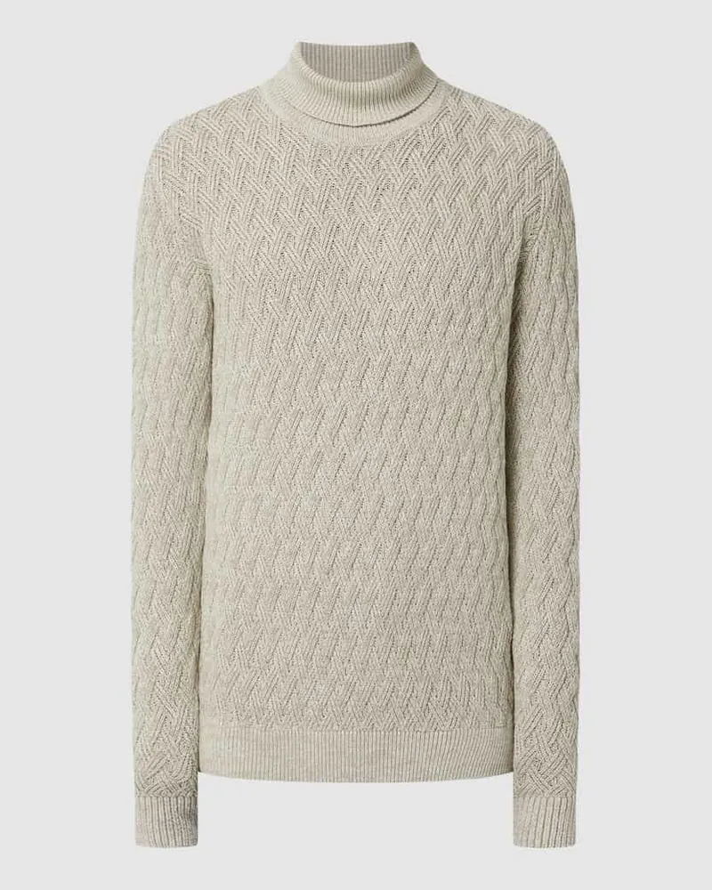 Lindbergh Rollkragenpullover aus Baumwolle Beige