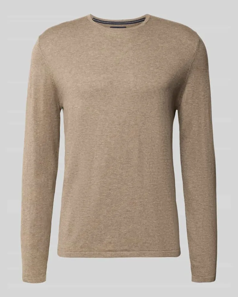 Christian Berg Strickpullover aus Baumwolle mit Rundhalsausschnitt Taupe