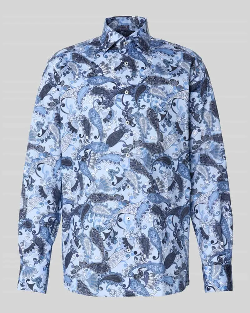 Eterna Modern Fit Business-Hemd mit Knopfleiste Bleu