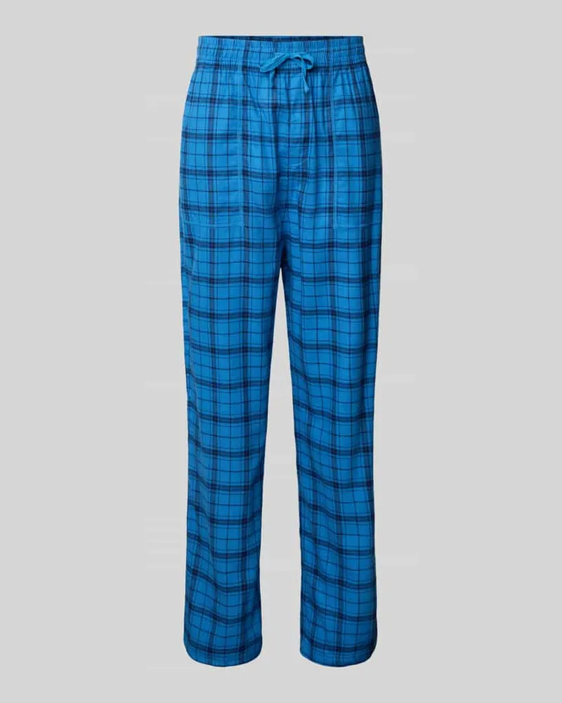 Tommy Hilfiger Loose Fit Pyjama-Hose aus Baumwoll-Mix Bleu