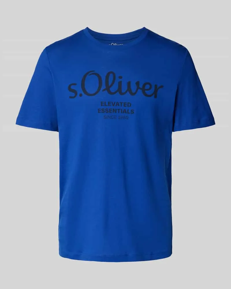 S.Oliver Regular Fit T-Shirt aus reiner Baumwolle mit Statement-Label-Print 