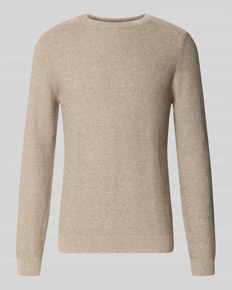 Tom Tailor Pullover mit strukturierter Feinstrickoptik Taupe