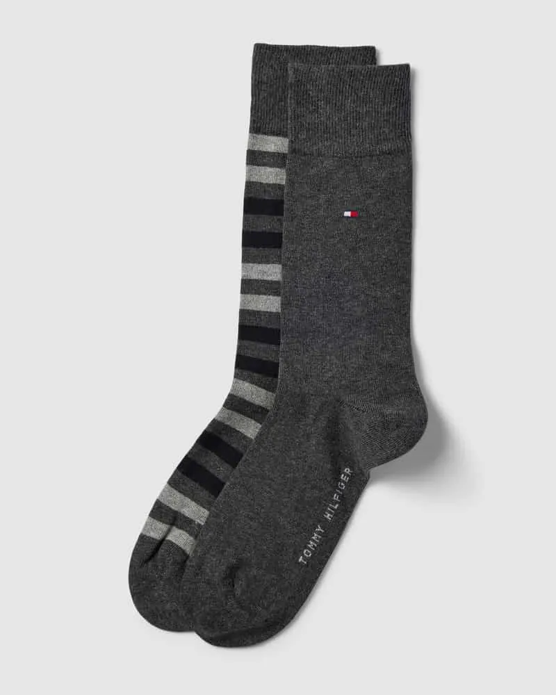 Tommy Hilfiger Socken mit Label-Detail im 2er-Pack Modell 'DUO STRIPE SOCK 