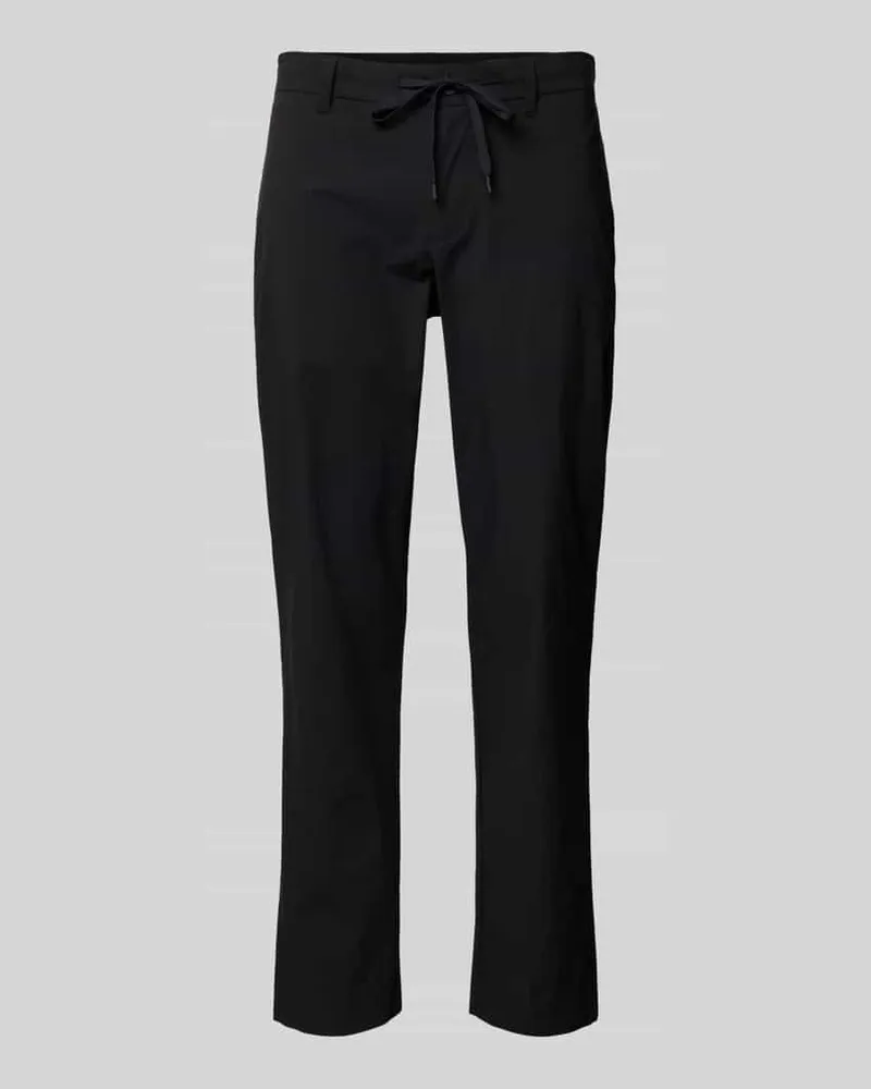 Selected Homme Regular Tapered Fit Chino mit Tunnelzug Modell 'LERO Black
