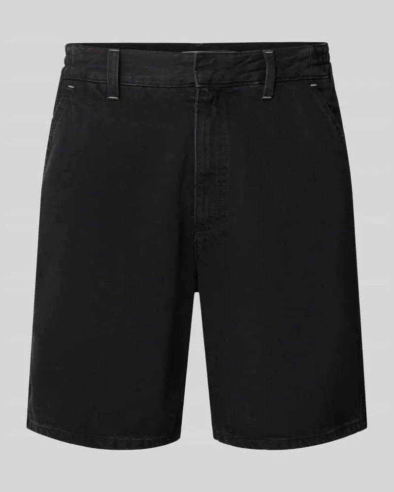 Marc O'Polo Loose Fit Jeansshorts aus Baumwoll-Mix Black