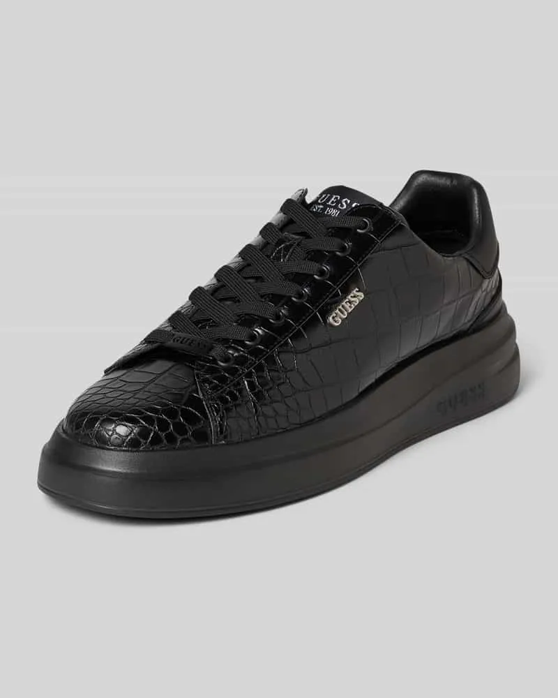 Guess Sneaker aus Leder-Mix Modell 'Elba Black