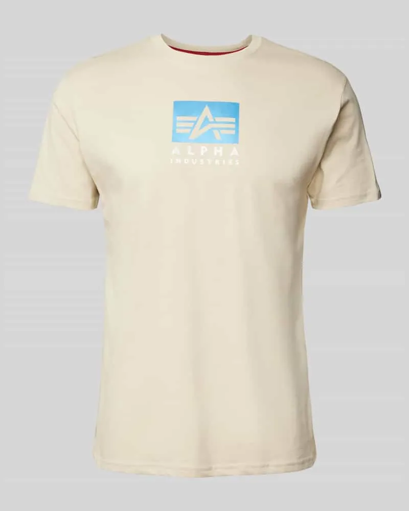 Alpha Industries T-Shirt mit Label-Print Offwhite