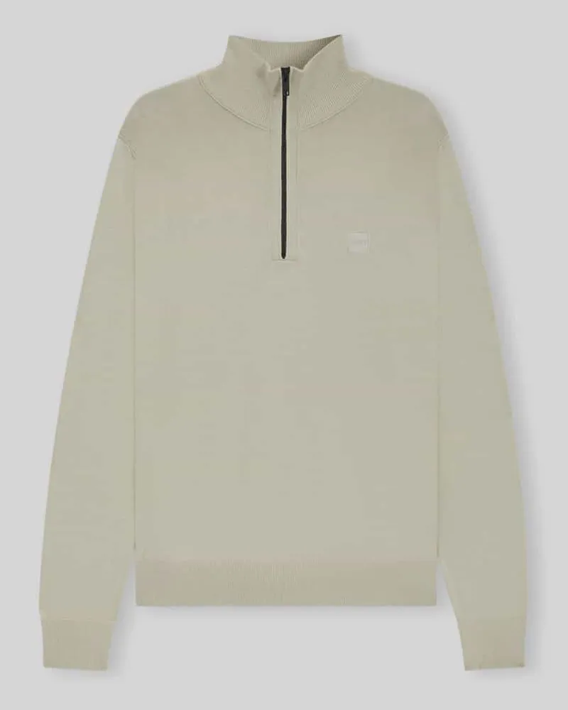 HUGO BOSS Regular Fit Troyer aus Baumwoll-Mix Modell 'Kanobix Sand