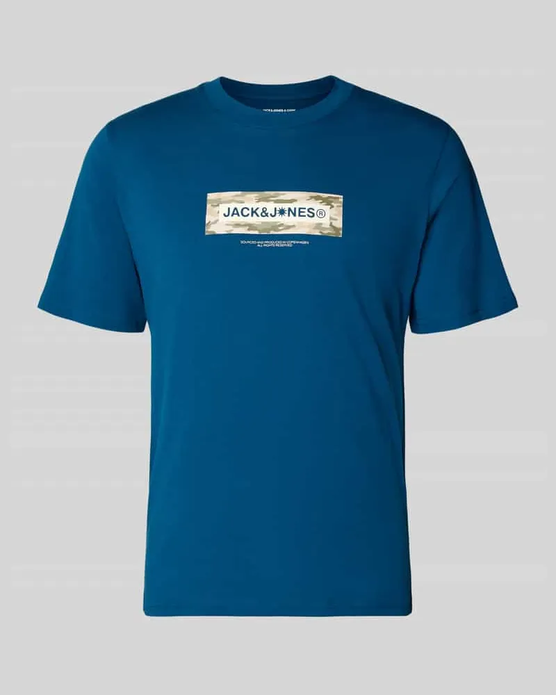 Jack & Jones T-Shirt mit Logo und Rundhalsausschnitt Dunkelblau