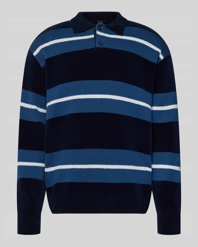 HUGO BOSS Regular Fit Pullover aus Baumwoll-Mix Modell 'AMBURGH Marine