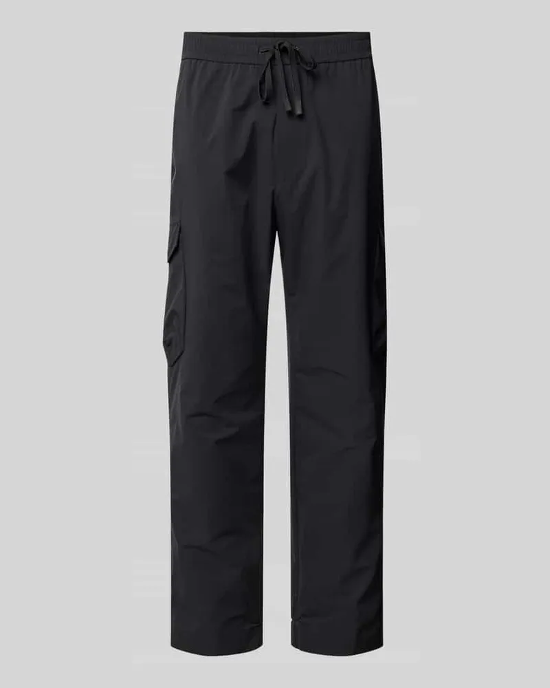HUGO BOSS Tapered Fit Cargohose mit Tunnelzug Modell 'Urbanex Black
