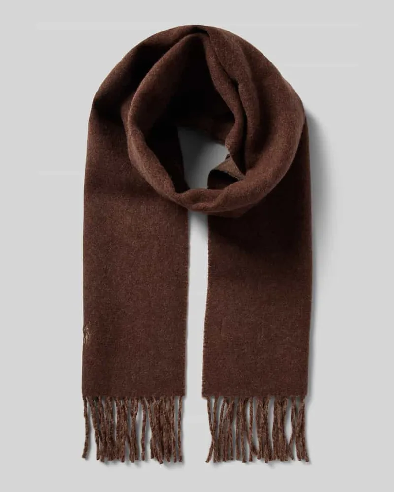 Ralph Lauren Wollschal mit Logo-Stitching Mittelbraun