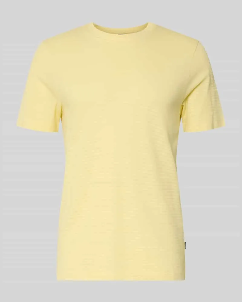 HUGO BOSS Regular Fit T-Shirt aus Baumwoll-Mix Modell 'TIBURT 240 Hellgelb