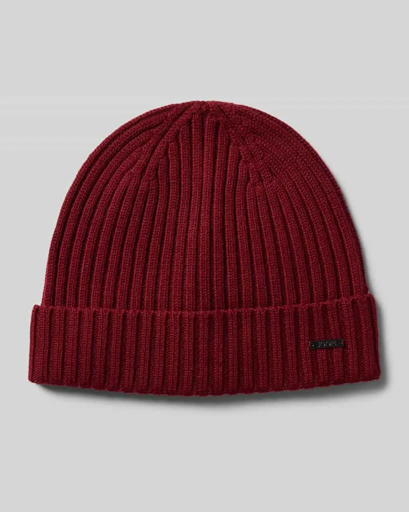 JOOP! Beanie mit Label-Detail Modell 'FRANCIS Bordeaux