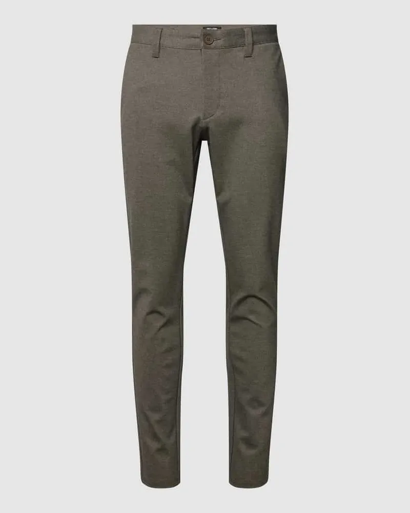 Only & Sons Tapered Fit Stoffhose mit Fischgratmuster Oliv