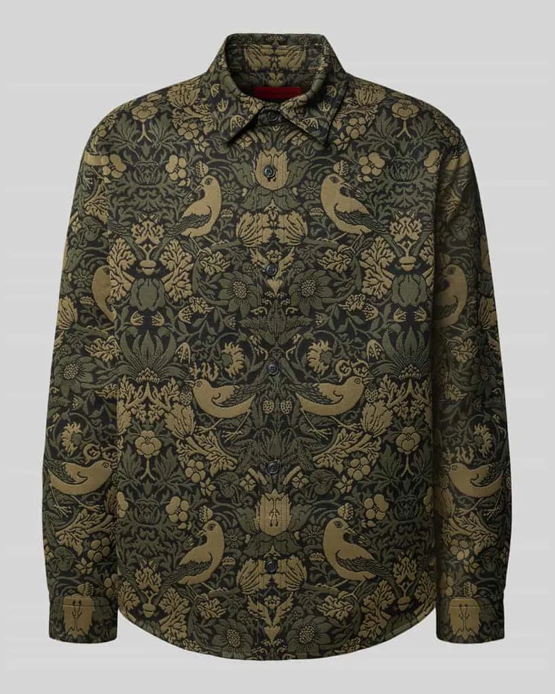 HUGO BOSS Loose Fit Hemdjacke aus Baumwoll-Mix 