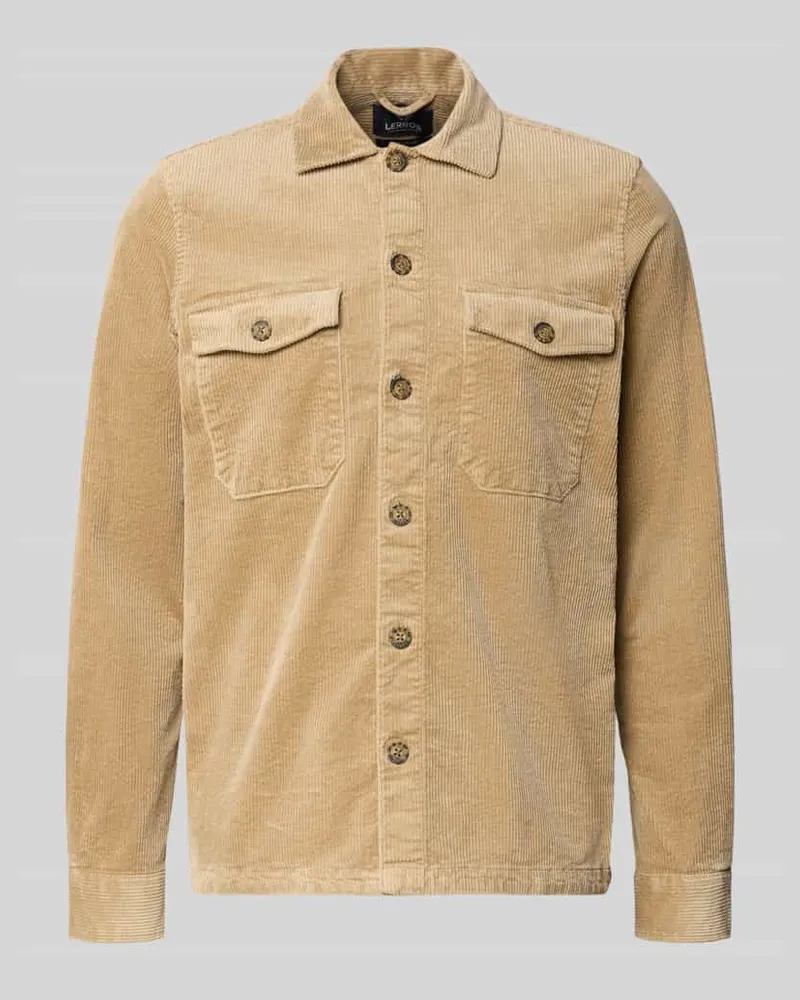 Lerros Regular Fit Hemdjacke in Kord-Optik Beige