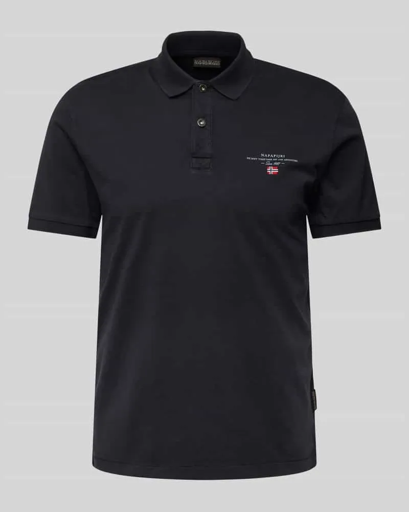 Napapijri Regular Fit Poloshirt mit Label-Stitching Modell 'elbas Black