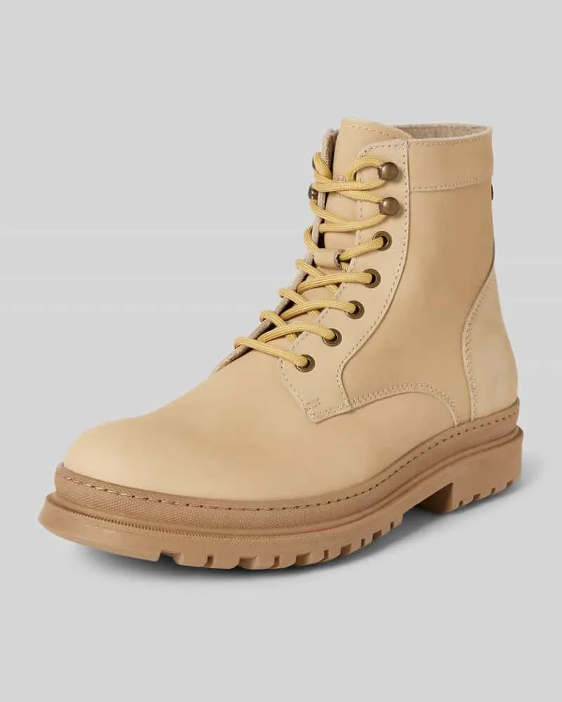 Jack & Jones Schnürstiefel mit Label-Detail Modell 'CHAPEL Sand