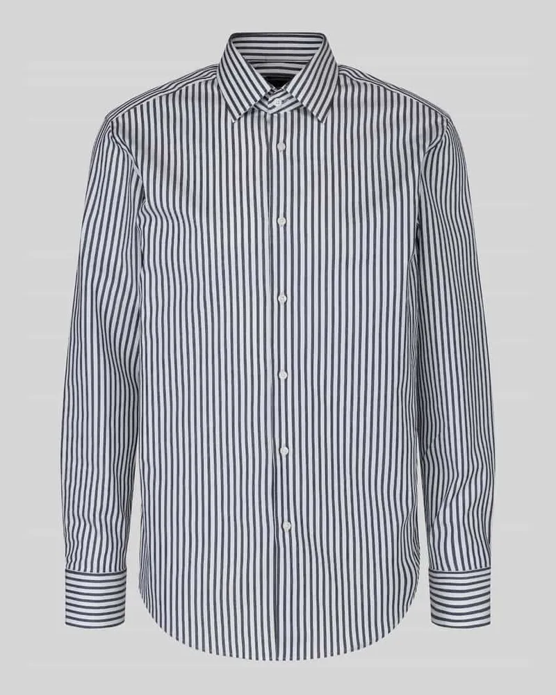HUGO BOSS Regular Fit Businesshemd aus Baumwoll-Mix Modell 'H-Joe-kent Marine