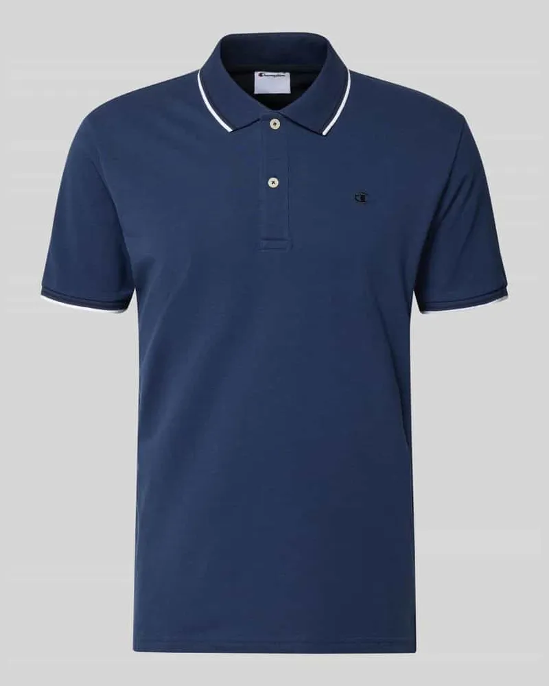 Champion Slim Fit Poloshirt mit Label-Stitching Bleu