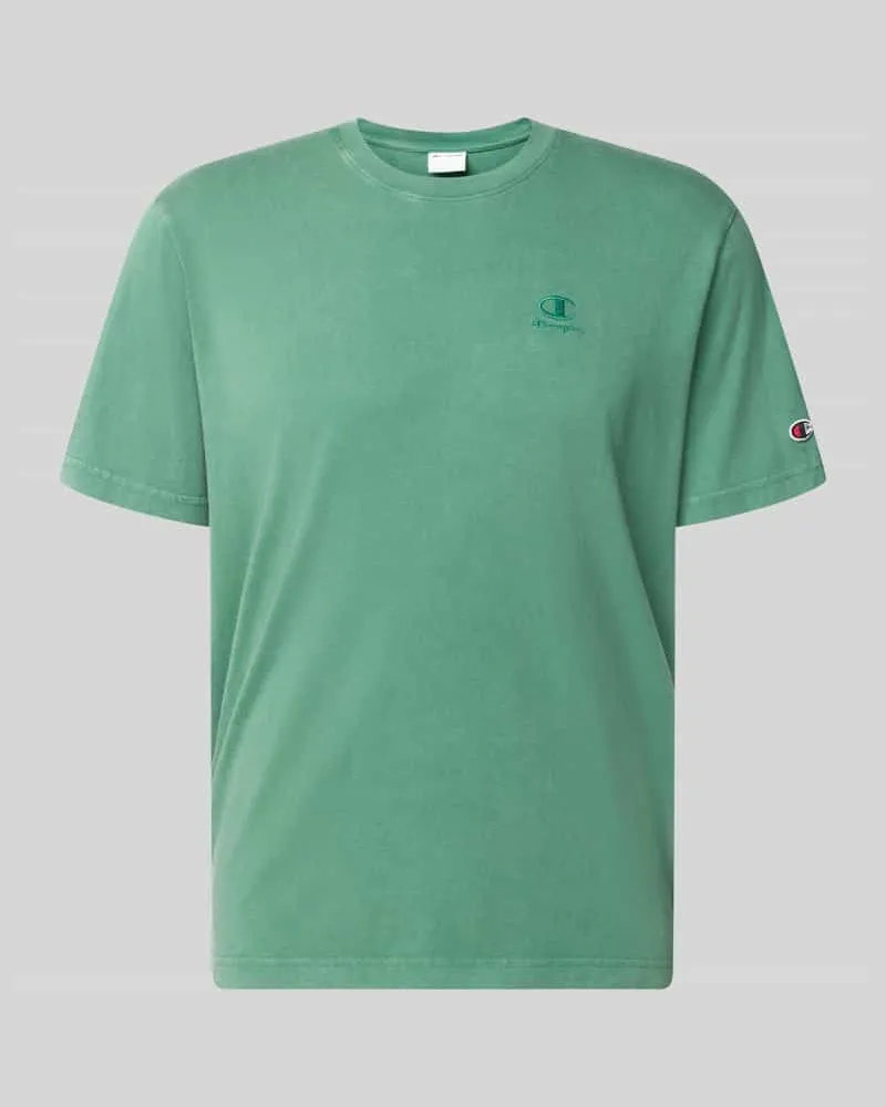 Champion T-Shirt mit Label-Stitching und Rundhalsausschnitt Gruen