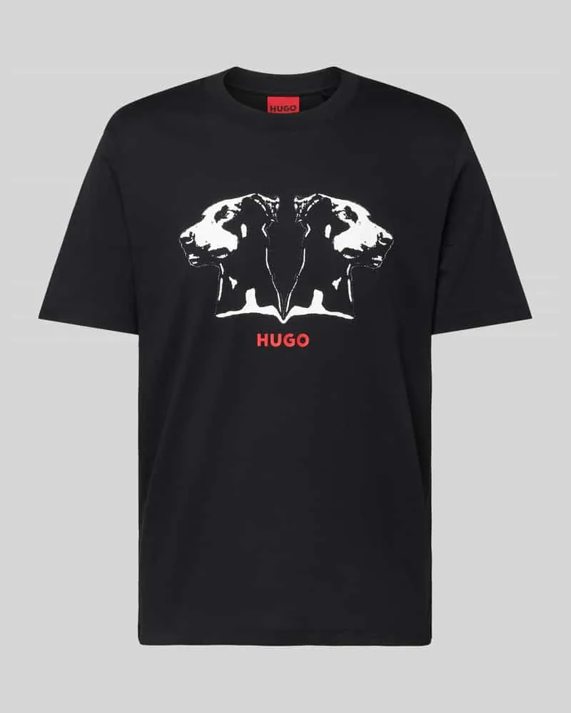 HUGO BOSS T-Shirt mit Motiv- und Label-Print Modell 'Dobero 