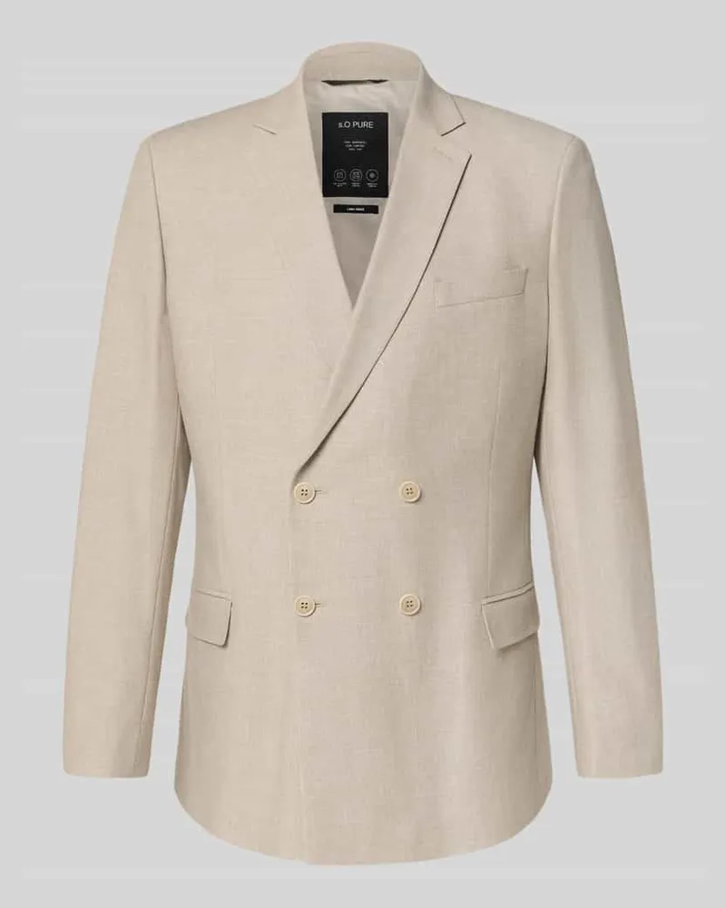 S.Oliver Regular Fit Anzugsakko mit Leinen-Anteil Beige