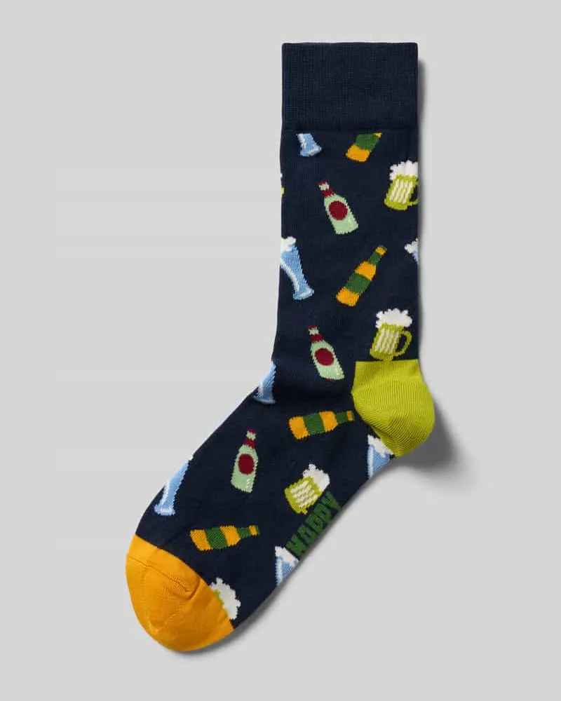 Happy Socks Socken mit Label-Print Modell 'Beer Marine