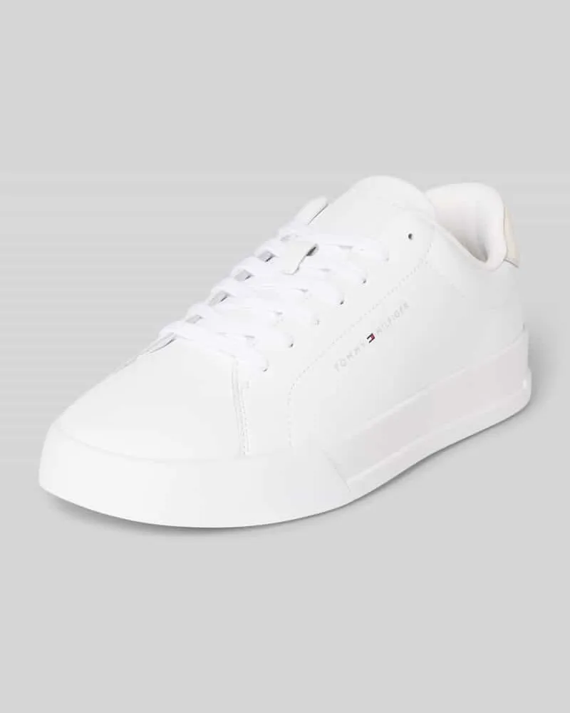 Tommy Hilfiger Low Top Sneaker aus Leder-Mix Weiss